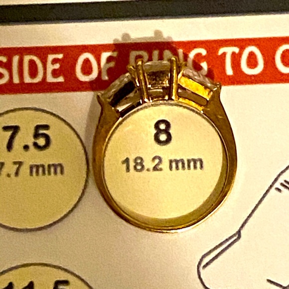 Vintage 3 Stone CZ Gold over Sterling Ring - Picture 11 of 11